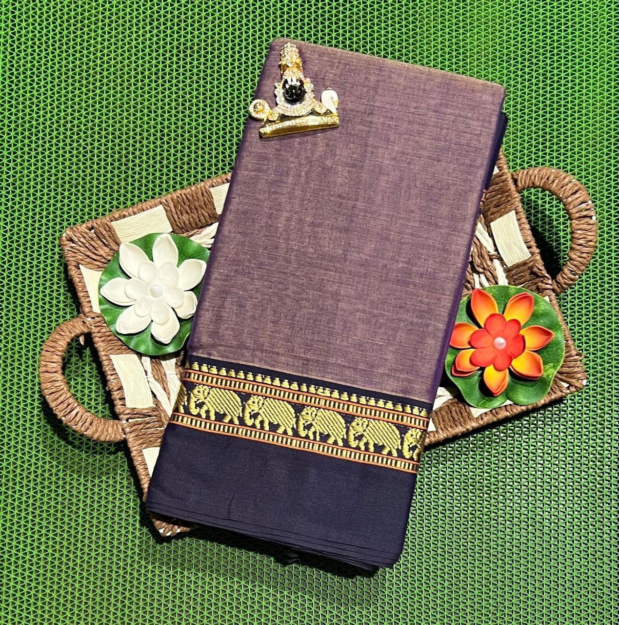 1000422081.jpg Narayanpet Cotton Saree with Small Border - Image 1