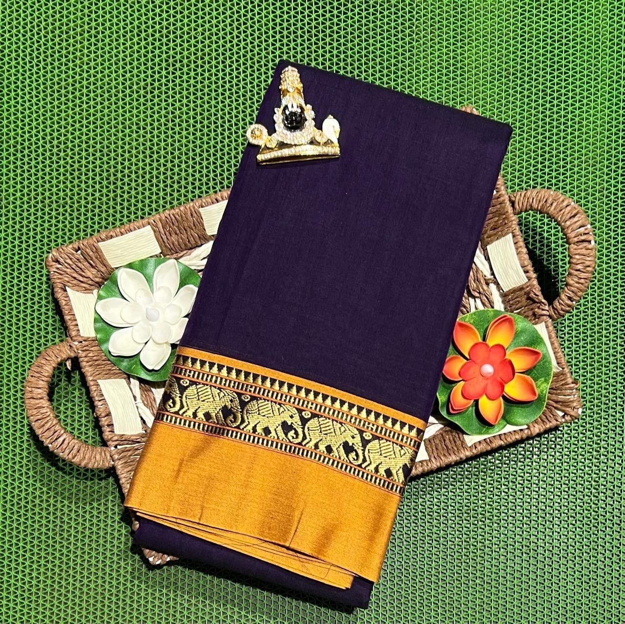 1000422084.jpg Narayanpet Cotton Saree with Small Border - Image 1