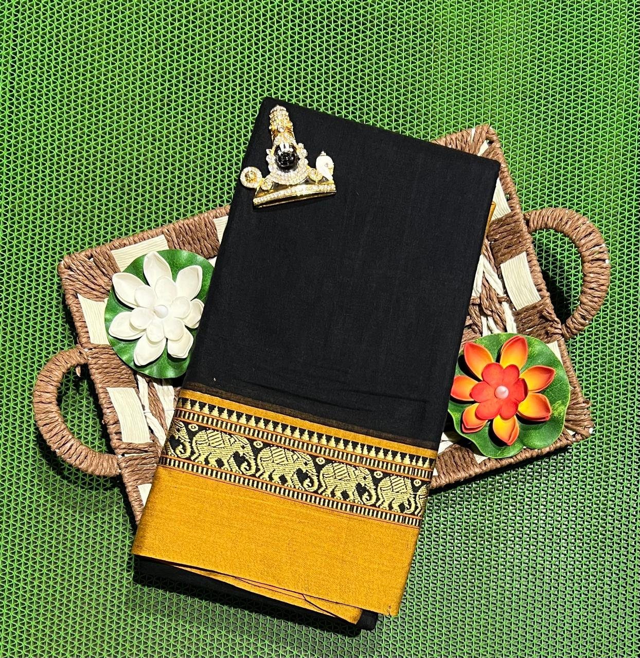 1000422085.jpg Narayanpet Cotton Saree with Small Border - Image 1