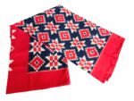 Pochampally Double Ikat Handloom Cotton Theliya Blue and Red Saree with Blouse - Image 2