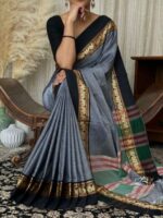 Narayanpet Cotton Saree with Small Border - Image 2