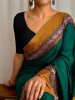 Narayanpet Cotton Saree with Small Border - Image 2