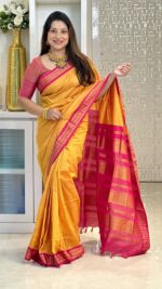 Kalyani Cotton Silk Sarees With Contract Blouse