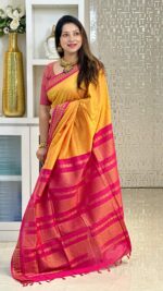 Kalyani Cotton Silk Sarees With Contract Blouse - Image 2