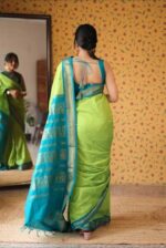 Kalyani Cotton Silk Sarees With Contract Blouse - Image 3