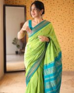 "Elegant Kalyani Cotton Silk Sarees with vibrant traditional design and luxurious texture, perfect for any occasion from PAVANKUMARWEAVES."
