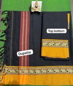 Narayanpet Half Sarees For Womens 1 A beautiful Narayanpet half saree with intricate weaving patterns and vibrant colors.