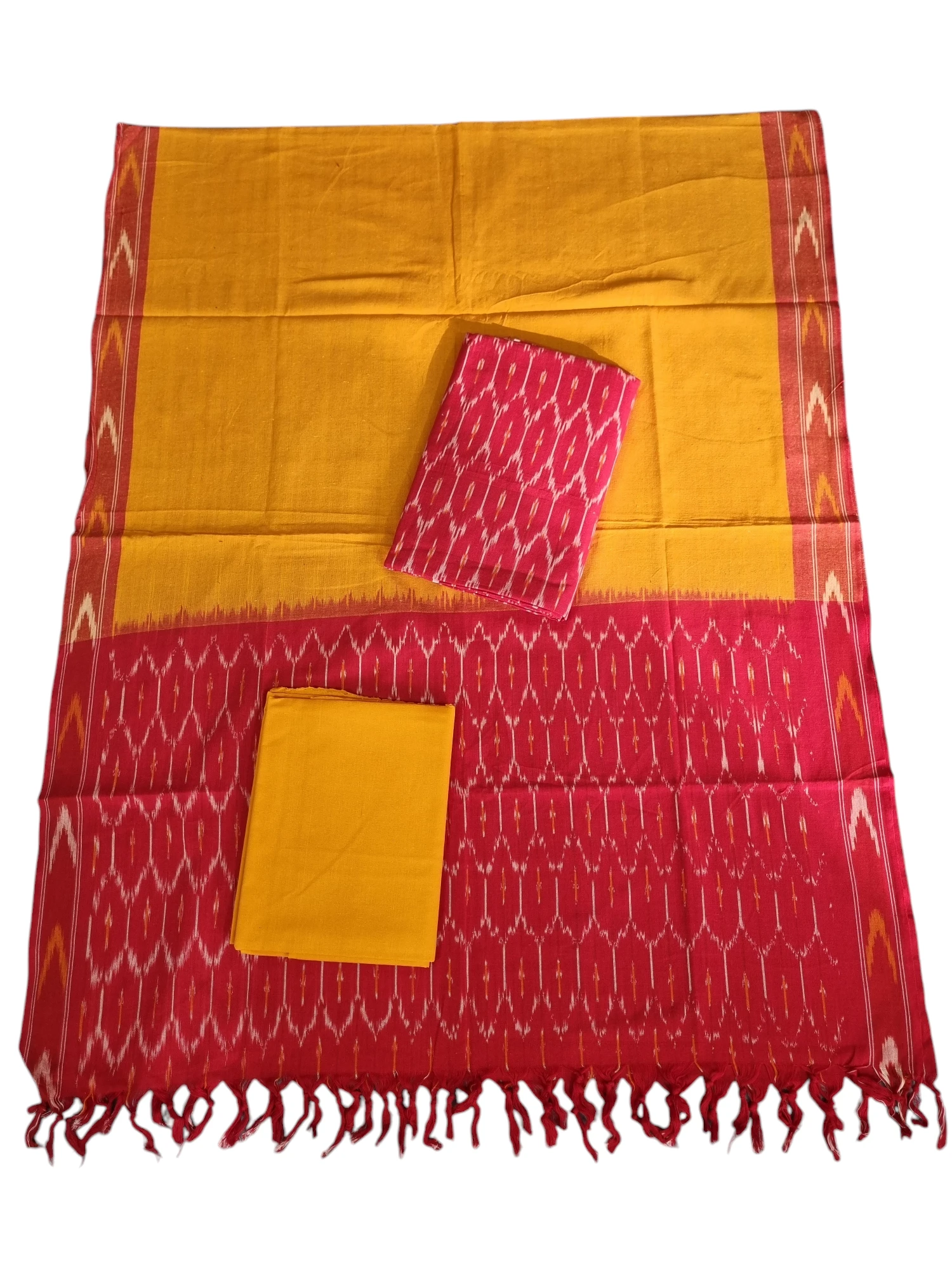 pocampally dress set Traditional Pochampally cotton silk dress set with vibrant geometric patterns