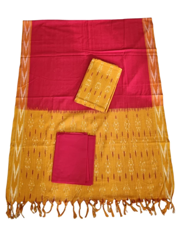 Handwoven Pochampally dress material, 2.5 meters top and dupatta