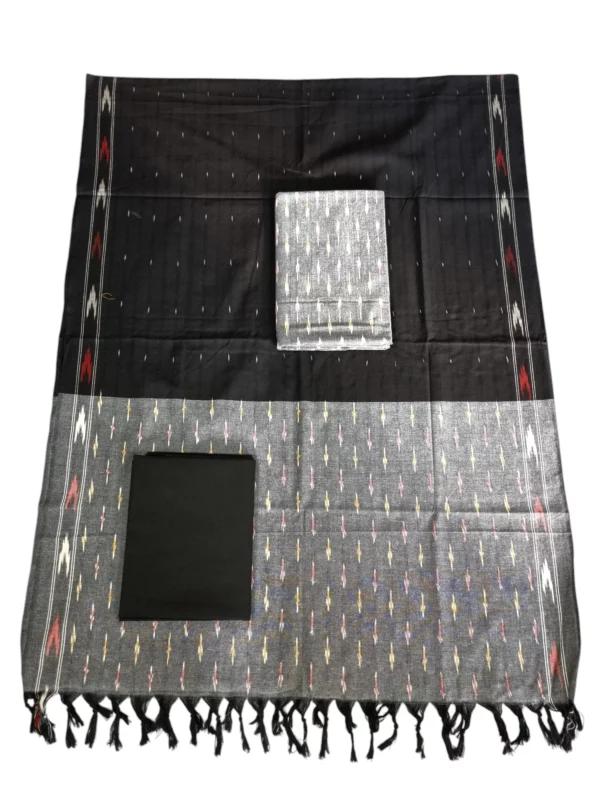 Soft cotton silk Pochampally dress set with bold motifs