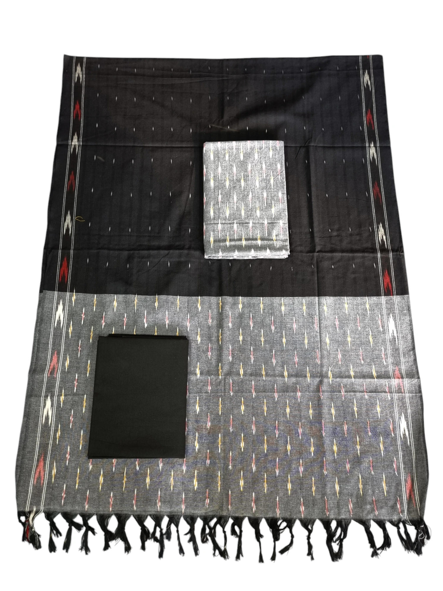 PhotoRoom-20241216_182341_4 Soft cotton silk Pochampally dress set with bold motifs