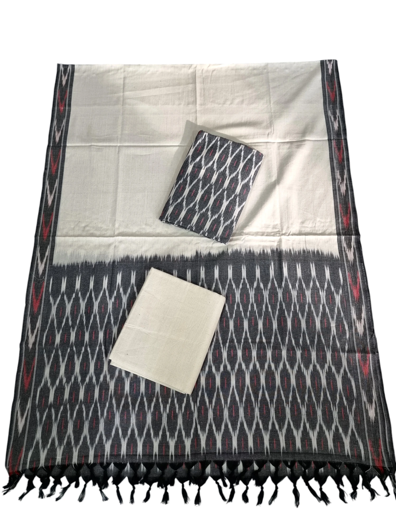 PhotoRoom-20241216_182341_5 Pochampally fabric dress set featuring intricate ikat weaving