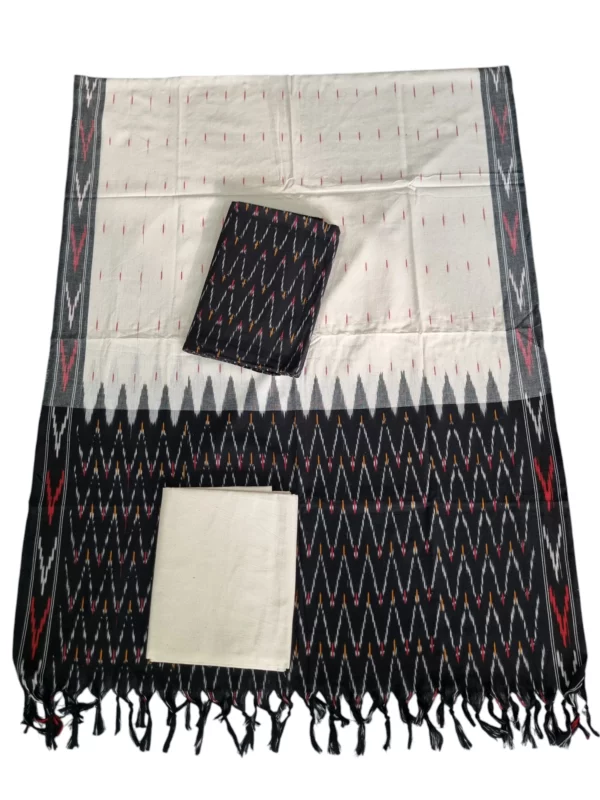 Designer Pochampally ikat dress material, perfect for festive occasions