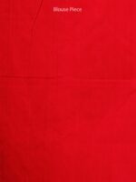 Theliya Rumal Saree in Red & Black – Handwoven Double Ikat Cotton Saree with Blouse, 6.2 Meters - Image 5