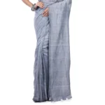 Plain saree khadi cotton With Running Blouse - Image 4