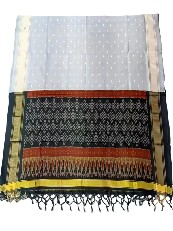 Pochampally Design Handloom Cotton Silk Dupatta featuring intricate ikat patterns and luxurious silk fabric, measuring 2.5 meters in lengt
