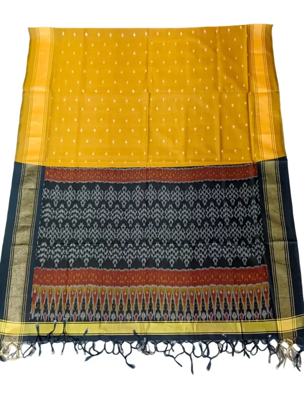 Pochampally Design Handloom Cotton Silk Dupatta featuring intricate ikat patterns and luxurious silk fabric, measuring 2.5 meters in length