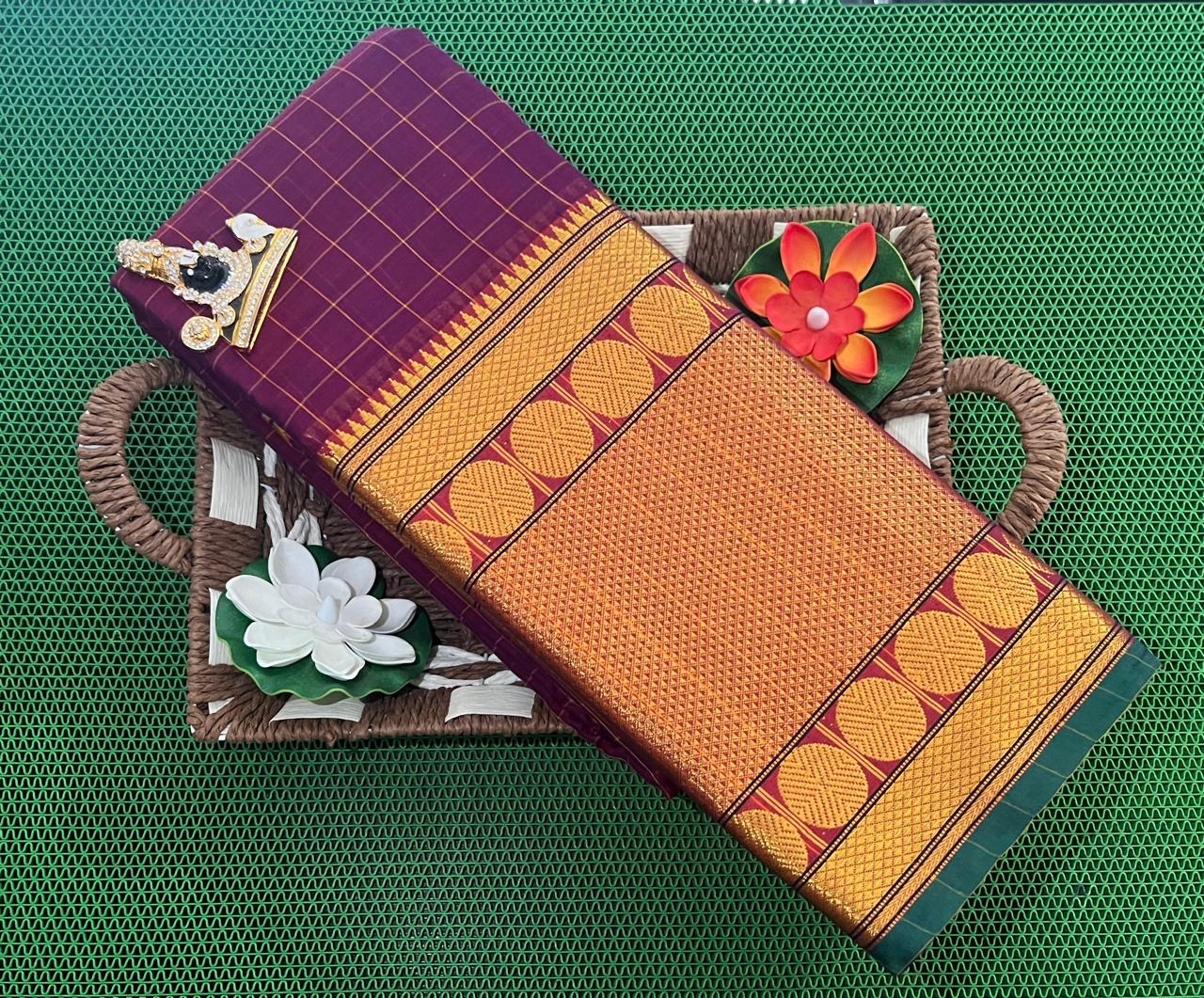 IMG-20241024-WA0009 Vibrant Narayanpet sarees in red and white checks