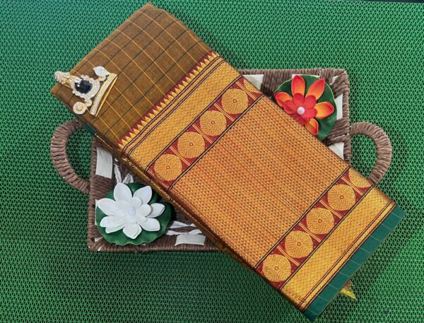 Traditional Narayanpet sarees with bold checked pattern