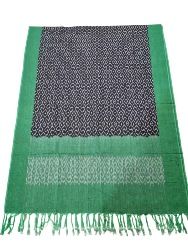 Pure cotton Ikat dupatta with classic handwoven pattern
