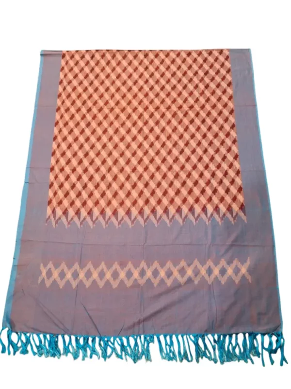 Mercerized cotton fabric texture of Ikat dupatta