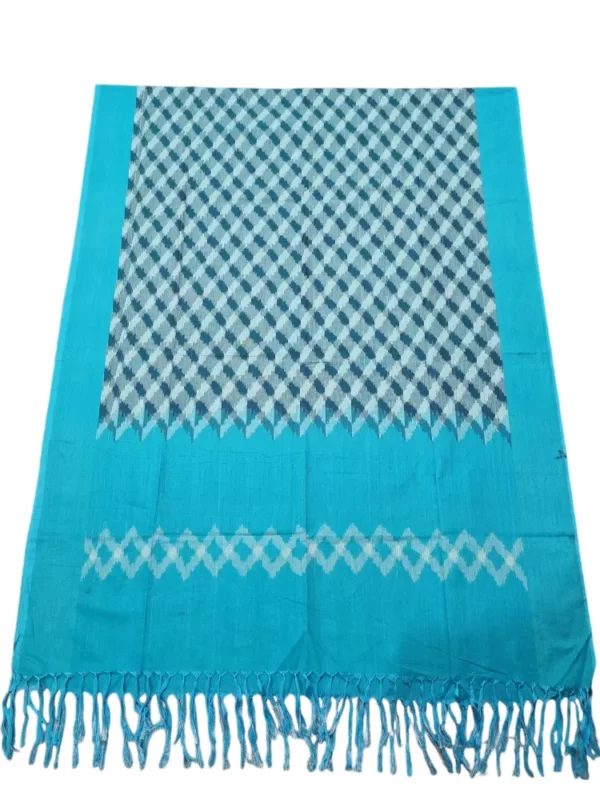 Folded Ikat dupatta made with mercerized cotton fabric