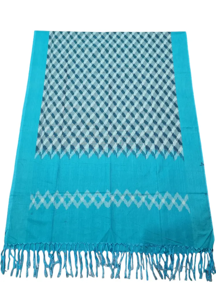 PhotoRoom-20241021_084526 Folded Ikat dupatta made with mercerized cotton fabric