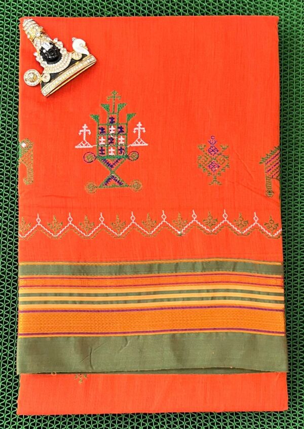 Handcrafted Kasuti saree in vibrant tones, perfect for special occasions