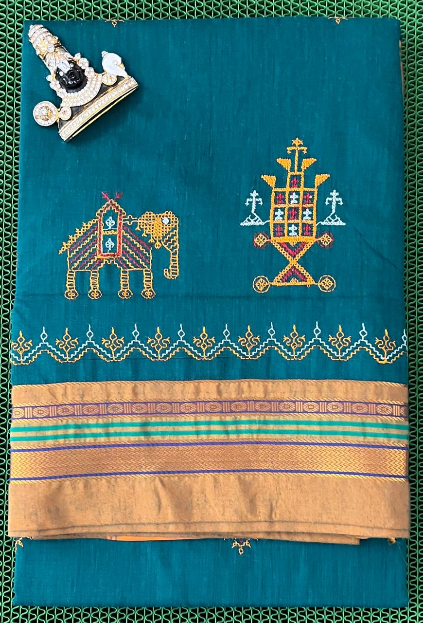 KASUTI SAREES Kasuti saree with timeless temple-inspired designs and a seamless drape