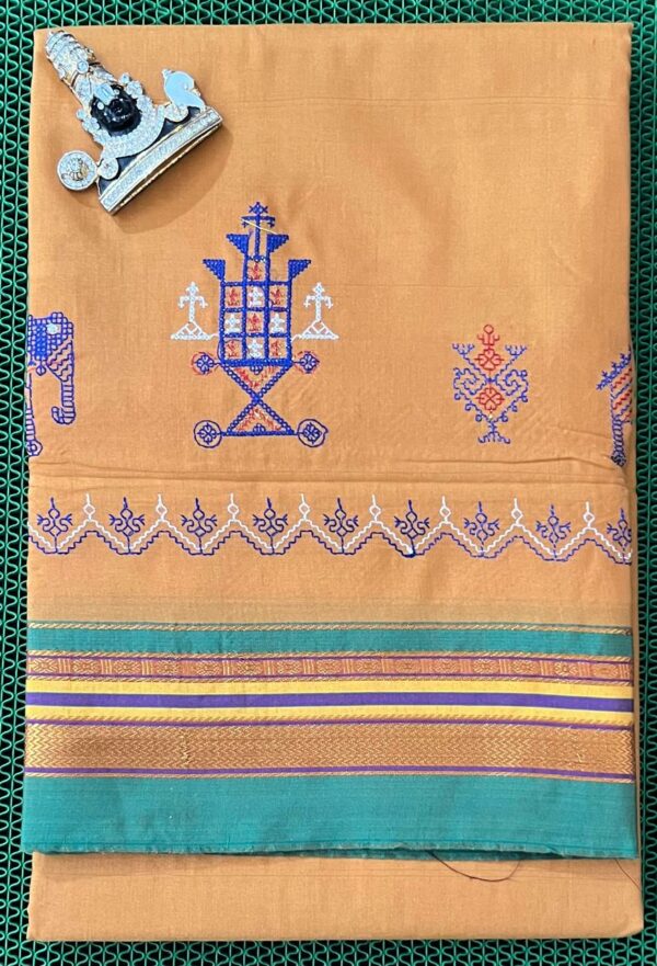 Vibrant Kasuti saree with artistic embroidery and lightweight fabric