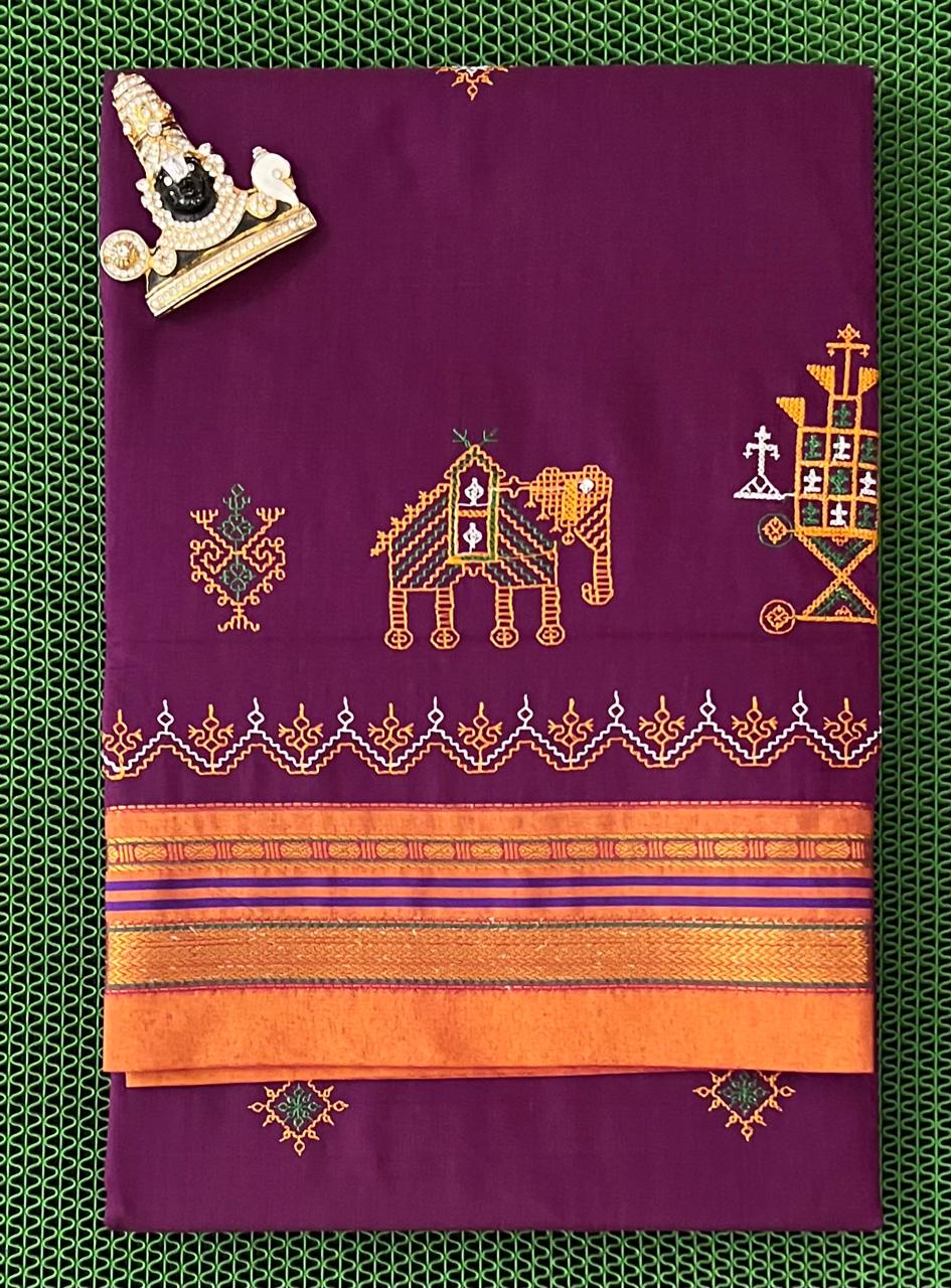 KASUTI SAREES Elegant Kasuti sarees with intricate hand embroidery and matching running blouse