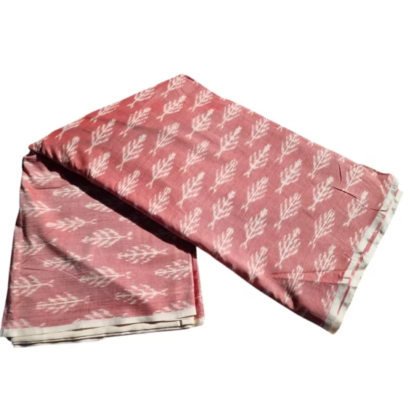 Ikat fabric with classic striped patterns in earthy tones, ideal for modern designs