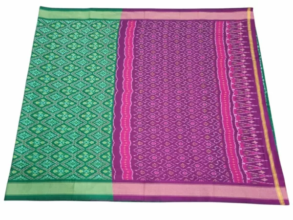 Handwoven Pochampally Ikat Saree – Cotton Silk Fabric, 6.5m Length with Blouse, Traditional Weave, Elegant & Lightweight"