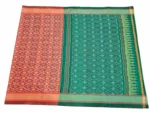 Handwoven Pochampally Ikat Saree – Cotton Silk Fabric, 6.5m Length with Blouse, Traditional Weave, Elegant & Lightweight"