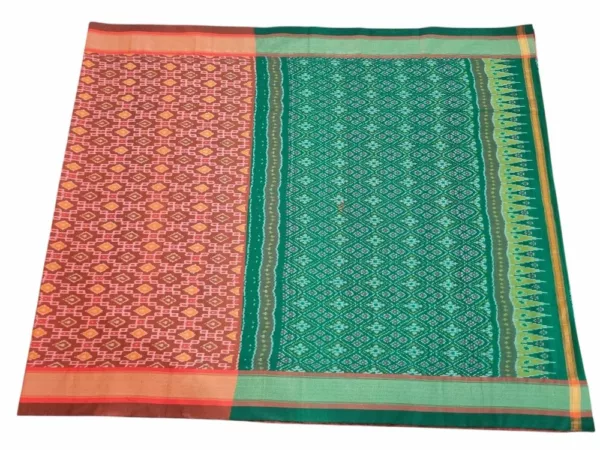 Handwoven Pochampally Ikat Saree – Cotton Silk Fabric, 6.5m Length with Blouse, Traditional Weave, Elegant & Lightweight"