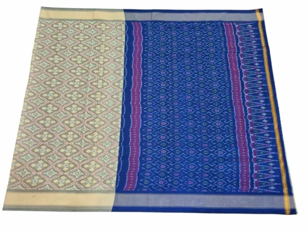 Handwoven Pochampally Ikat Saree – Cotton Silk Fabric, 6.5m Length with Blouse, Traditional Double Ikat Weave, Elegant & Lightweight