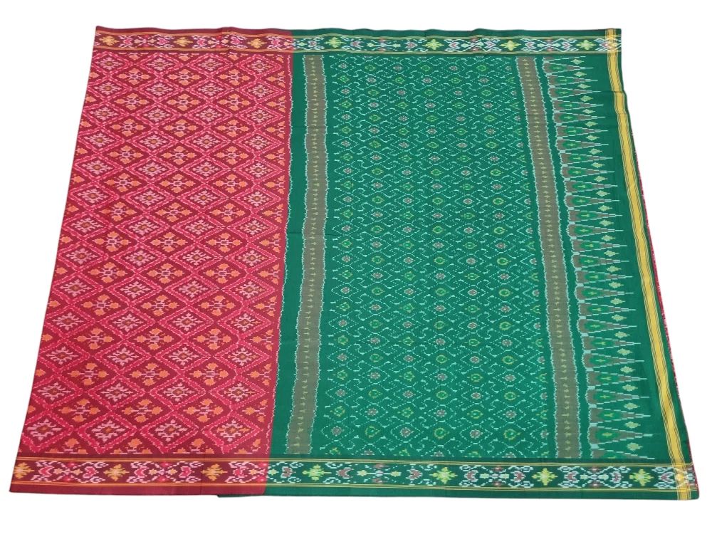 wp-17422173112794541506552573190419.webp Handwoven Pochampally Ikat Saree – Cotton Silk Fabric, 6.5m Length with Blouse, Traditional Double Ikat Weave, Elegant & Lightweight
