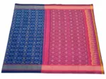Handwoven Pochampally Ikat Saree – Cotton Silk Fabric, 6.5m Length with Blouse, Traditional Weave, Elegant & Lightweight