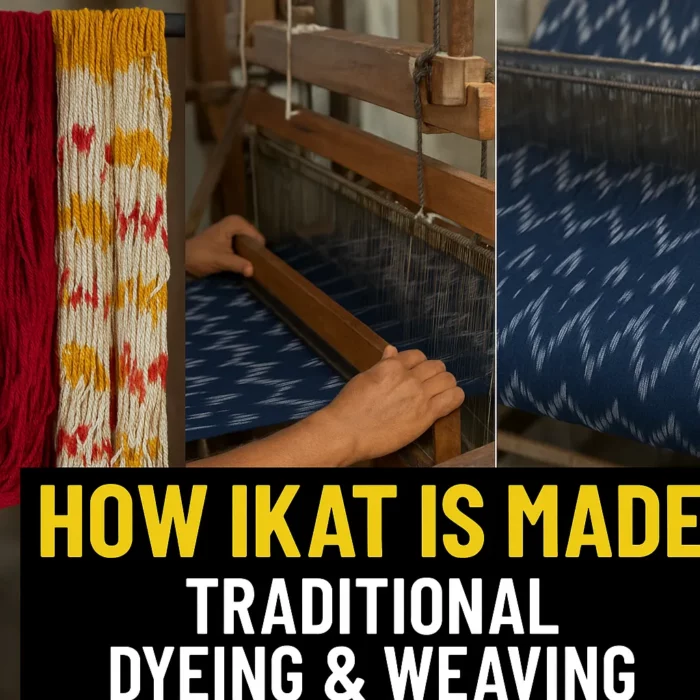Pure Cotton Fabric with Ikat Pattern – Handloom Made