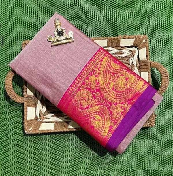 Handwoven Narayanpet Silk Cotton Saree with Traditional Border – PAVANKUMARWEAVES"