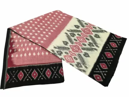 Traditional Pochampally saree with intricate ikat weaving design in vibrant colors, handcrafted by skilled artisans – PAVANKUMARWEAVES.