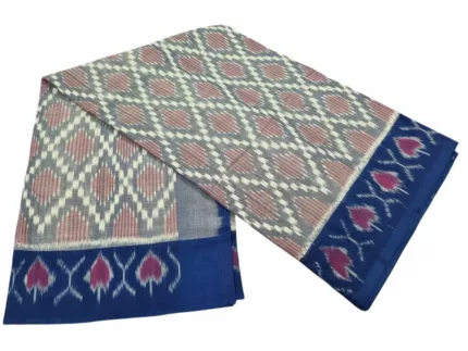 Traditional Pochampally saree with intricate ikat weaving design in vibrant colors, handcrafted by skilled artisans – PAVANKUMARWEAVES.