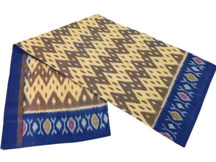 Traditional Pochampally saree with intricate ikat weaving design in vibrant colors, handcrafted by skilled artisans – PAVANKUMARWEAVES.