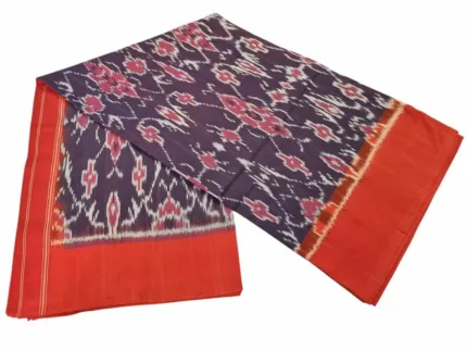 Traditional Pochampally saree with intricate ikat weaving design in vibrant colors, handcrafted by skilled artisans – PAVANKUMARWEAVES.