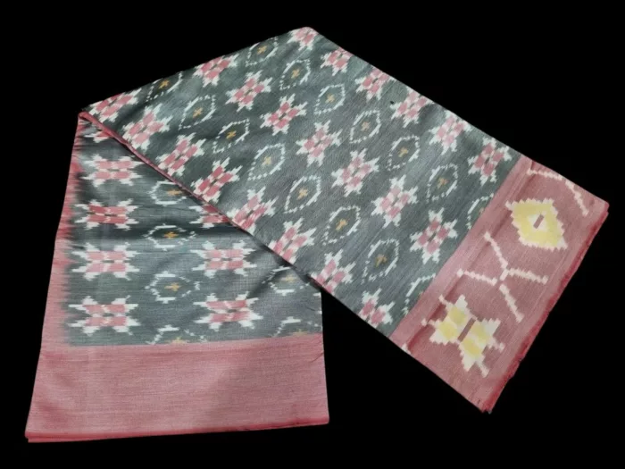 Pochampally Saree in Semi Silk Fabric with Blouse Piece