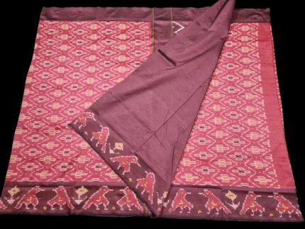 Traditional Indian Pochampally Saree Draped on Model