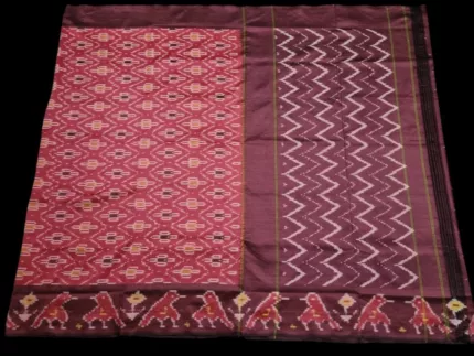 Traditional Indian Pochampally Saree Draped on Model