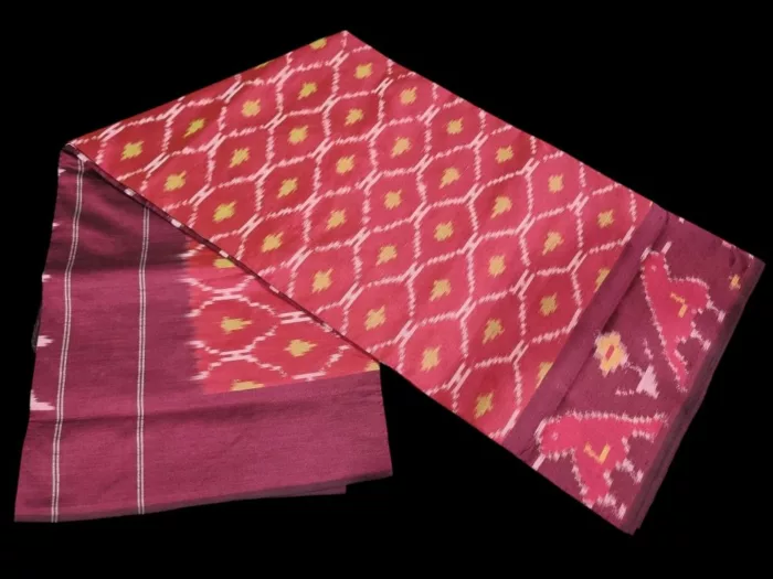 Handloom Semi Silk Pochampally Saree with Traditional Ikat Design