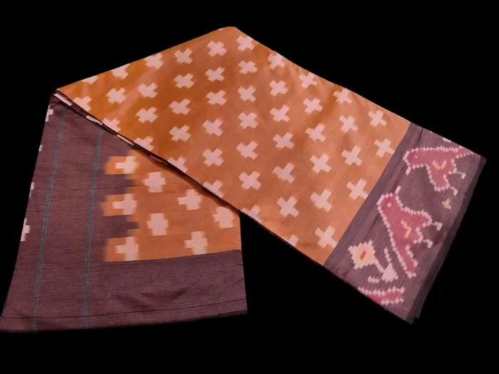 Semi Silk Pochampally Saree –With Blouse Handwoven Ikat design