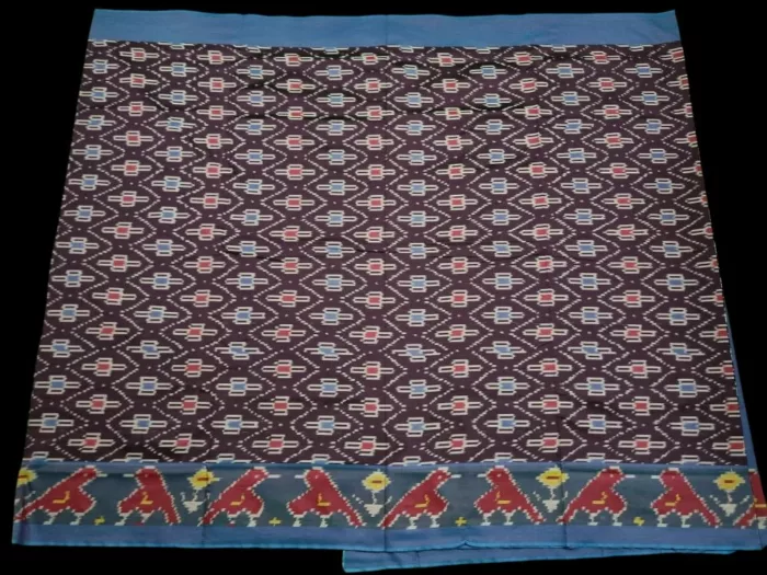 Semi Silk Pochampally Saree –With Blouse Handwoven Ikat design